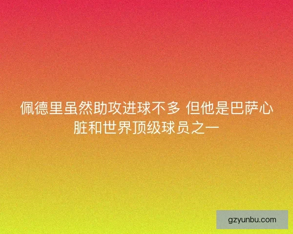佩德里虽然助攻进球不多 但他是巴萨心脏和世界顶级球员之一 佩德里虽然助攻进球不多 但他是巴萨心脏和世界顶级球员之一