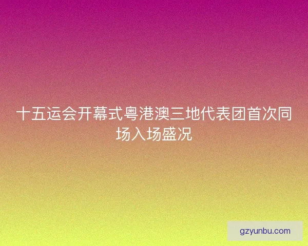 十五运会开幕式粤港澳三地代表团首次同场入场盛况